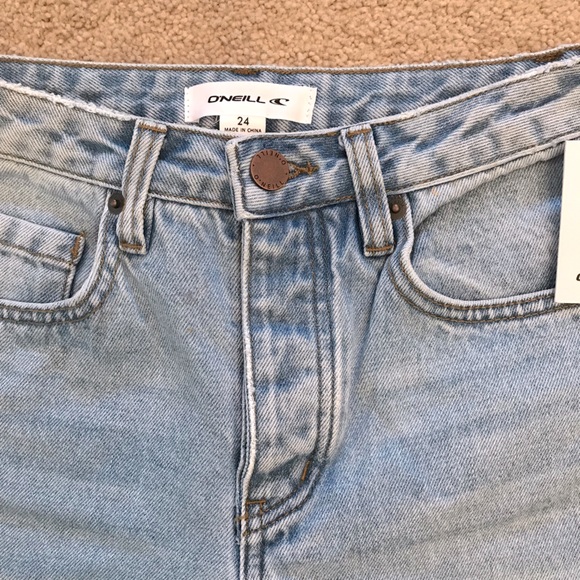 ONeill Distressed Denim Blue Jeans NEW Womens Size 0 Waist 24 Light Wash Benatar - Picture 7 of 14
